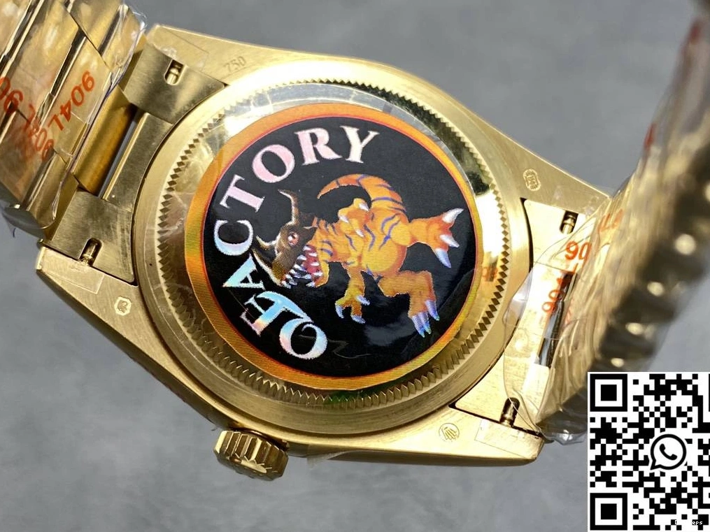 Gold Date Gold Rolex Yellow 36mm Dial v5 Day Tungsten Steel M128238-0045 QF Factory 0430